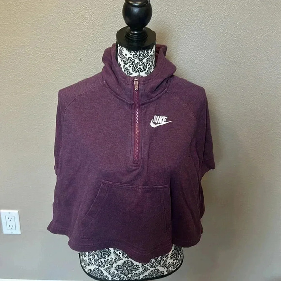 Nike’s 1/2 Zip Swing Poncho Hoodie Short Sleeve Sweatshirt, Size sp - Picture 4 of 8